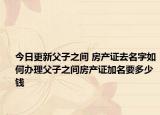 今日更新父子之間 房產(chǎn)證去名字如何辦理父子之間房產(chǎn)證加名要多少錢