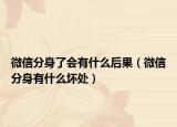 微信分身了會(huì)有什么后果（微信分身有什么壞處）