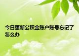 今日更新公積金賬戶賬號忘記了怎么辦