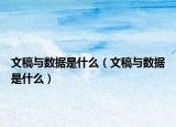 文稿與數(shù)據(jù)是什么（文稿與數(shù)據(jù)是什么）