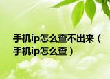 手機(jī)ip怎么查不出來（手機(jī)ip怎么查）