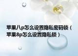 蘋果八p怎么設置隱私密碼鎖（蘋果8p怎么設置隱私鎖）