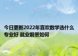 今日更新2022年喜歡數(shù)學(xué)選什么專業(yè)好 就業(yè)前景如何