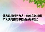 韓愈送桂州嚴(yán)大夫（韓愈在送桂州嚴(yán)大夫同用南字描繪的是哪里）