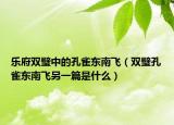 樂府雙璧中的孔雀東南飛（雙璧孔雀東南飛另一篇是什么）