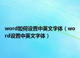 word如何設置中英文字體（word設置中英文字體）