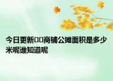 今日更新??商鋪公攤面積是多少米呢誰(shuí)知道呢