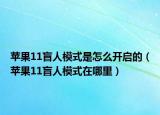 蘋果11盲人模式是怎么開(kāi)啟的（蘋果11盲人模式在哪里）