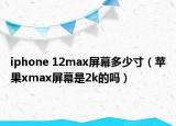 iphone 12max屏幕多少寸（蘋果xmax屏幕是2k的嗎）