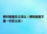 柳對楊是反義詞么（柳和楊是不是一對反義詞）