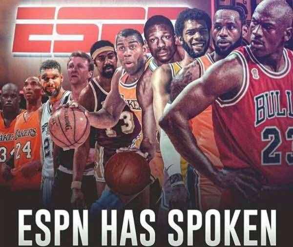 NBA歷史前十佳的球員排名，到底應該怎么排？各有各排法