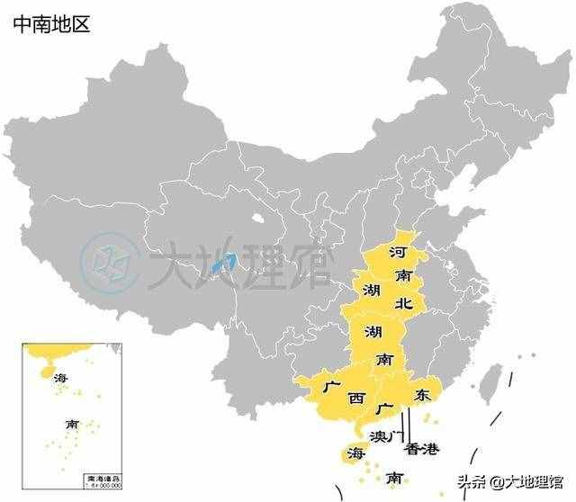 一組地圖看中國(guó)六個(gè)地理大區(qū)：華北東北華東中南西南西北