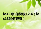 ios13如何降級12.4（ios13如何降級）