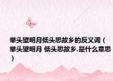 舉頭望明月低頭思故鄉(xiāng)的反義詞（舉頭望明月 低頭思故鄉(xiāng).是什么意思）