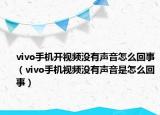 vivo手機開視頻沒有聲音怎么回事（vivo手機視頻沒有聲音是怎么回事）