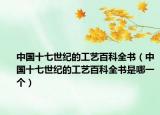 中國十七世紀的工藝百科全書（中國十七世紀的工藝百科全書是哪一個）