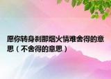 愿你轉(zhuǎn)身剎那煙火情難舍得的意思（不舍得的意思）