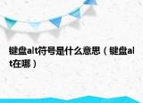鍵盤alt符號是什么意思（鍵盤alt在哪）