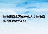 杜牧是京兆萬年什么人（杜牧京兆萬年(今什么人)）