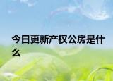 今日更新產(chǎn)權(quán)公房是什么