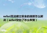 safari無法建立安全的連接怎么解決（safari空白了怎么恢復(fù)）