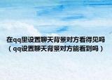 在qq里設(shè)置聊天背景對方看得見嗎（qq設(shè)置聊天背景對方能看到嗎）