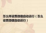 怎么樣設(shè)置微信自動運行（怎么設(shè)置微信自動運行）