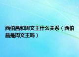 西伯昌和周文王什么關(guān)系（西伯昌是周文王嗎）