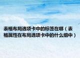 表格布局選項卡中的標簽在哪（表格屬性在布局選項卡中的什么組中）