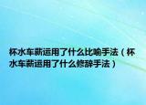 杯水車薪運用了什么比喻手法（杯水車薪運用了什么修辭手法）