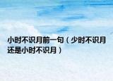 小時不識月前一句（少時不識月還是小時不識月）