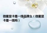 微星顯卡是一線(xiàn)品牌么（微星顯卡是一線(xiàn)嗎）