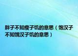 胖子不知瘦子饑的意思（飽漢子不知餓漢子饑的意思）