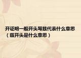 開證明一般開頭寫茲代表什么意思（茲開頭是什么意思）
