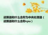 運算器和什么合稱為中央處理器（運算器和什么合稱cpu）