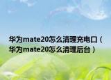 華為mate20怎么清理充電口（華為mate20怎么清理后臺）