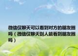 微信僅聊天可以看到對方的朋友圈嗎（微信僅聊天別人能看到朋友圈嗎）