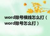 word除號橫線怎么打（word除號怎么打）