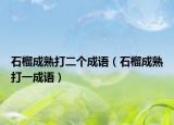 石榴成熟打二個成語（石榴成熟打一成語）