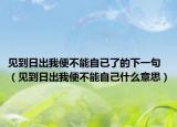 見(jiàn)到日出我便不能自已了的下一句（見(jiàn)到日出我便不能自己什么意思）