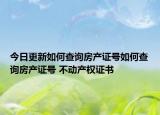 今日更新如何查詢房產(chǎn)證號如何查詢房產(chǎn)證號 不動產(chǎn)權證書