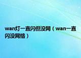 wan燈一直閃但沒網（wan一直閃沒網絡）