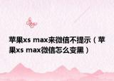 蘋果xs max來微信不提示（蘋果xs max微信怎么變黑）
