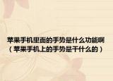 蘋果手機里面的手勢是什么功能?。ㄌO果手機上的手勢是干什么的）