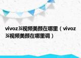 vivoz3i視頻美顏在哪里（vivoz3i視頻美顏在哪里調）