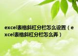 excel表格斜杠分欄怎么設置（excel表格斜杠分欄怎么弄）