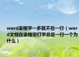 word表格字一多就不在一行（word文檔在表格里打字總是一行一個(gè)為什么）