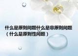 什么是原則問(wèn)題什么是非原則問(wèn)題（什么是原則性問(wèn)題）
