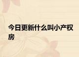 今日更新什么叫小產(chǎn)權(quán)房