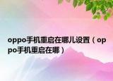 oppo手機重啟在哪兒設(shè)置（oppo手機重啟在哪）